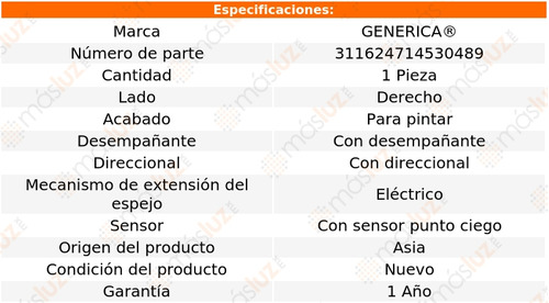 1- Espejo Derecho Elect P/pintar Cx-5 2018/2019 Genrica Foto 2