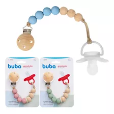 Prendedor De Chupeta Bambu Silicone Clipe Menino Menina Buba