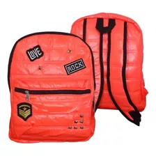 Mochila De Costas Love Rock 44cm Acolchoada Matelassê Clio