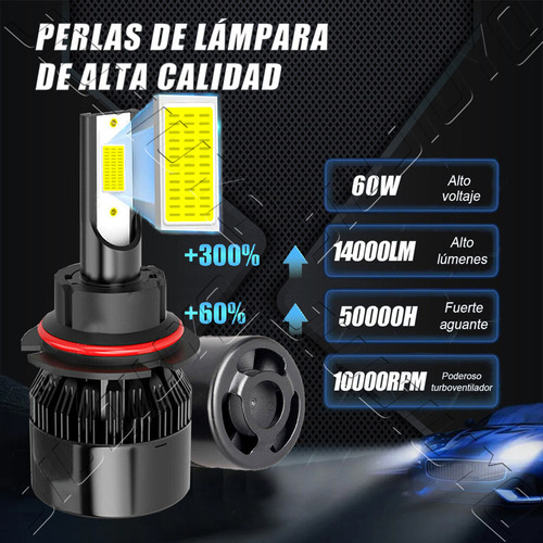 H Kit Faros Luz Led 9006 9007 14000lm Para Dodge Haz Foto 3