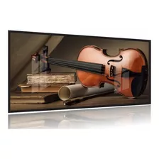 Quadro Decorativo Violino 130x60 Moldura