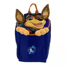 Mochila Paw Patrol Cara Peluche Chase Chs-int-05 Color Azul