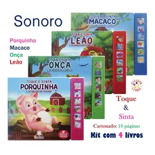 4 Livros Sensoriais Toque E Sinta Sonoros - Sons & Texturas