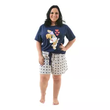 Pijama Plus Size Feminino Tamanho Extra Baby Dol Manga Curta