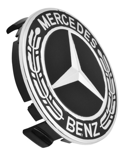 Juego Tapon Centros Rin Mercedes Benz 75 Mm Negro Foto 4