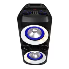 Caixa De Som Mini Torre Neon 300w Bluetooth Aux Usb Fm Sp379 Cor Preto 110v/220v