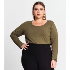 Blusa Manga Longa Viscotorcion Secret Glam Verde