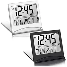 Reloj Despertador Digital De Viaje De 2 Piezas, Reloj L...
