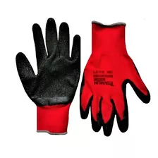 Guantes De Nailon Con Nitrilo Corrugado Negro X 12 Pares