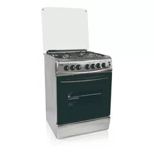 Cocina Delne Combinada Acero Inox 60cm 3 Hornallas 1 Disco