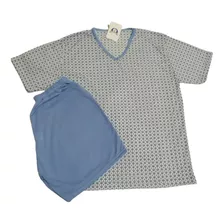 Kit2 Pijama Adulto Masculino Camiseta Manga Curta E Shorts