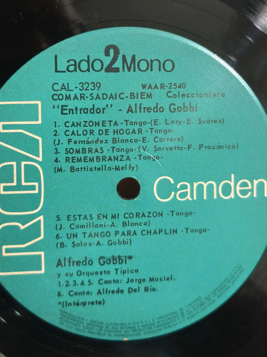 Alfredo Gobbi Y Su Orquesta Típica Jorge Maciel - Entrador - vinilo 1979