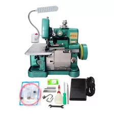 Maquina Costura Overlock C/ Motor + Led + Pedal Eletrônico Cor Verde 110v