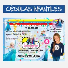 Cédula Infantil Diseño Princesa Elsa, Juguetes Para Niños