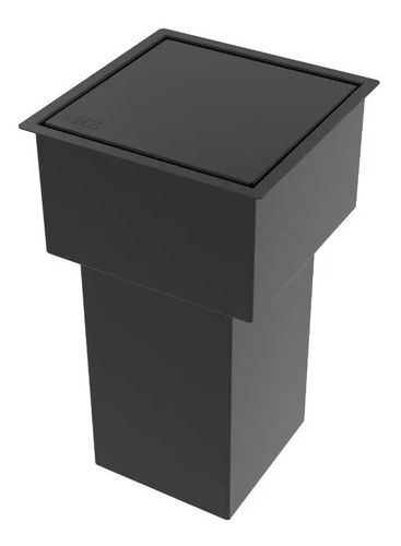 Lixeira Quadrada Pintada Preto 5 L Para Bancada - Tampa Lisa