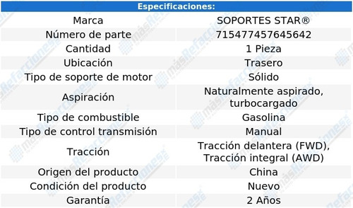 Soporte Motor Trasero 850 L5 2.4l Std Turbo 93-97 Foto 2