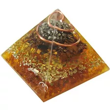 Orgonite Pirâmide Prosperidade Pirita Olho De Tigre Riqueza