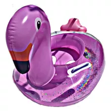 Salvavidas Flotador Andadera Bebe Asiento Flamingo Brillos 