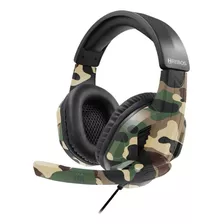 Headset Hrebos Hs-802 Camuflado Verde Marrom P3