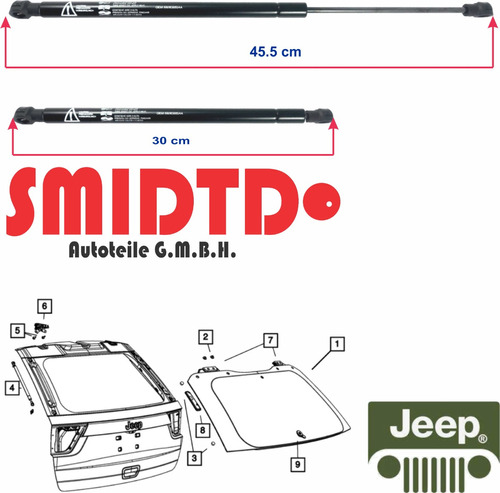 2 Amortiguador Cajuela Jeep Grand Cherokee 6.4 10-14 45.5 Cm Foto 4