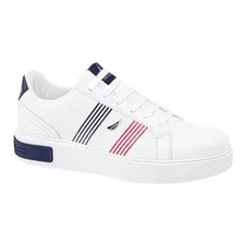 Tenis Urbano Choclo Nautica Enya Blanco Y Marino Para Junior