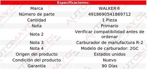 1_ Flotador Carburador Walker Laurentian P/pontiac 76 Foto 2