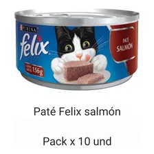 Paté Felix Para Gato De Salmón 156 Gr Pack X 10 Und