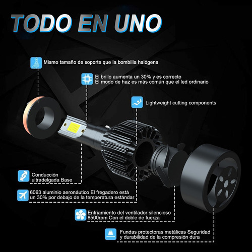 Kit De Focos Led 9005 H11 Para Jeep Compass 2011 2012 2013 Foto 7