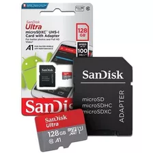 Cartão De Memória 128gb Sandisk Microsd Ultra A1 Speed