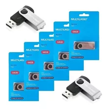 05 Pen Drive Twist 64gb Usb Multilaser 5 Cartelas Atacado