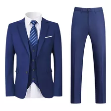 Traje Casual Caballero Tres Piezas Azul Marino Para Hombre