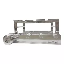 Max Grill Churrasqueira Inox Giratória 4 Esp. 110v Ou 220v