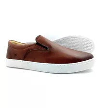 Slip On Sapatênis Iate Em Couro Legítimo Kit Com 2 Pares