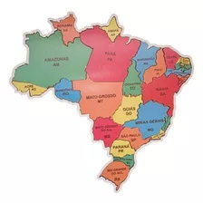 Brinquedo Quebra Cabeça Infantil Mapa Do Brasil Em Madeira