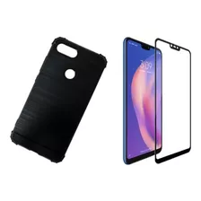 Kit Capa Capinha Borda + 3d Vidro Compativel Com Mi 8 Lite