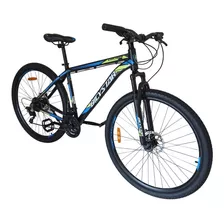 Mountain Bike Bicystar Mtb R26 21v Frenos De Disco Mecánico Color Negro/azul Con Pie De Apoyo