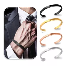 Pulseira Masculina Lisa Aço Tungstênio Ajustável Luxo