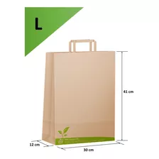 20 Bolsas Papel Kraft / Reutilizable Ecológica (30×12×41)