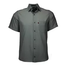 Camisa Social Masculina Manga Curta Com Bolso Botao Uniforme