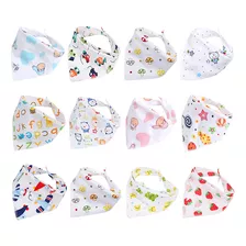 10 Pcs Babador Bandana Menino Menina Com 2 Botões