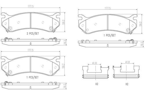 Balatas Brembo (t) Chevrolet Gmc Silverado Hummer H2 03-09 Foto 2