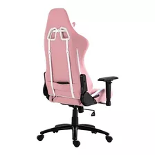 Cadeira Gamer Rgb Rosa Hyend Base De Ferro Sup. Até 150kg Material Do Estofamento Couro Sintético