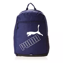 Mochila Masculina E Feminina Phase 2 Backpack Puma Cor Azul Desenho Do Tecido Liso