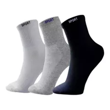 Meias Cano Longo Masculino Kit 6 Pares Branco, Preta E Cinza