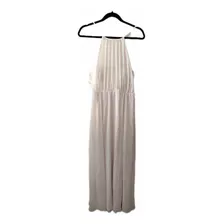 Vestido Formal Fiesta Blanco Strapless Halter Transparencia