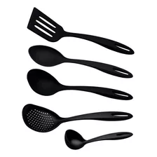 Jogo De Utensílios Tramontina Cozinha Nylon Preto 05 Peças