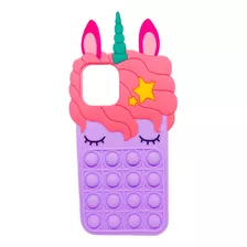 Carcasa Top Silicon Globo Unicornio Compatible Con iPhone 12