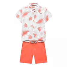Conjunto Infantil Masculino Milon Camisa + Bermuda C/ Cinto