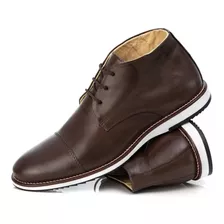 Sapato Bota Cano Baixo Oxford Casual Couro Masculino