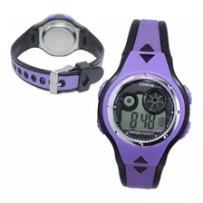 Relógio Digital Roxo Pulseira Ajustável E Iluminação (01)